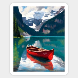 Canada Alberta Travel Poster of Lake Louise, Banff National Park Sticker